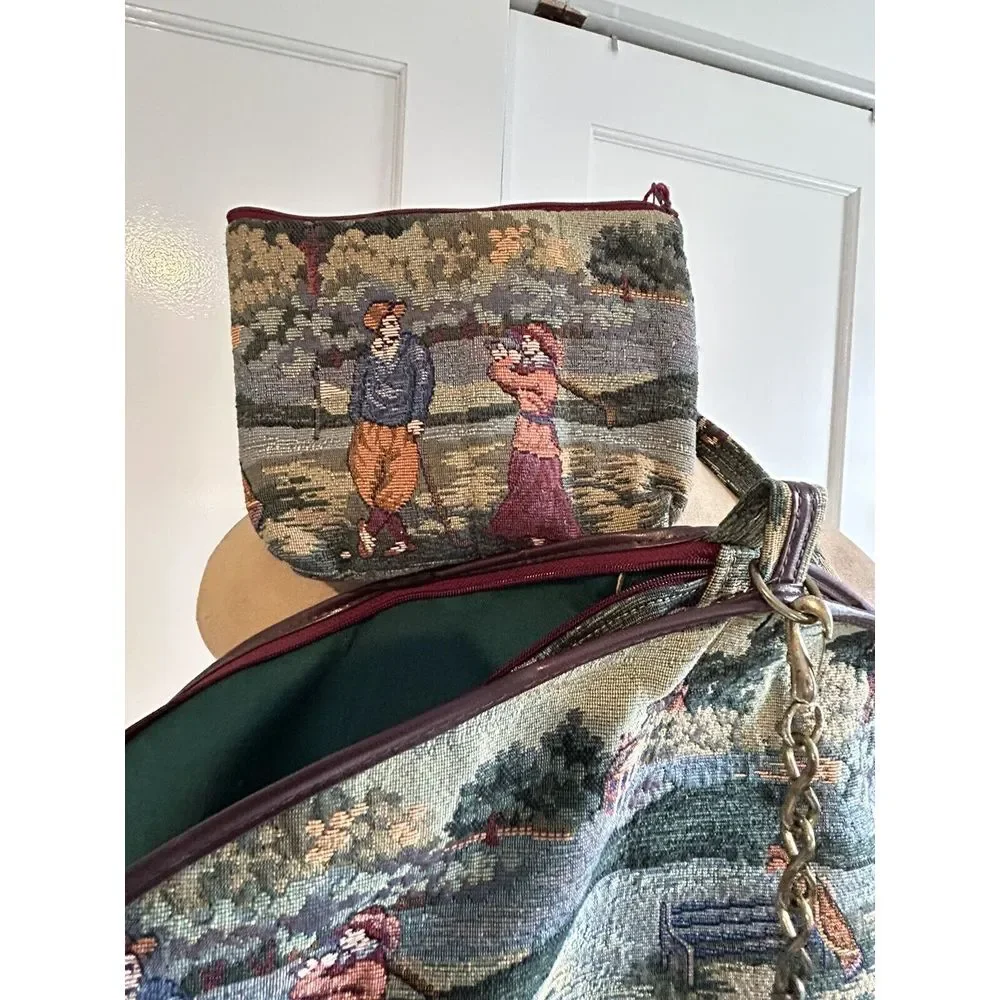 Vtg Holdings‎ Fine Accessories Tapestry Golf Hanging Garment  Bag w/ Travel Bag